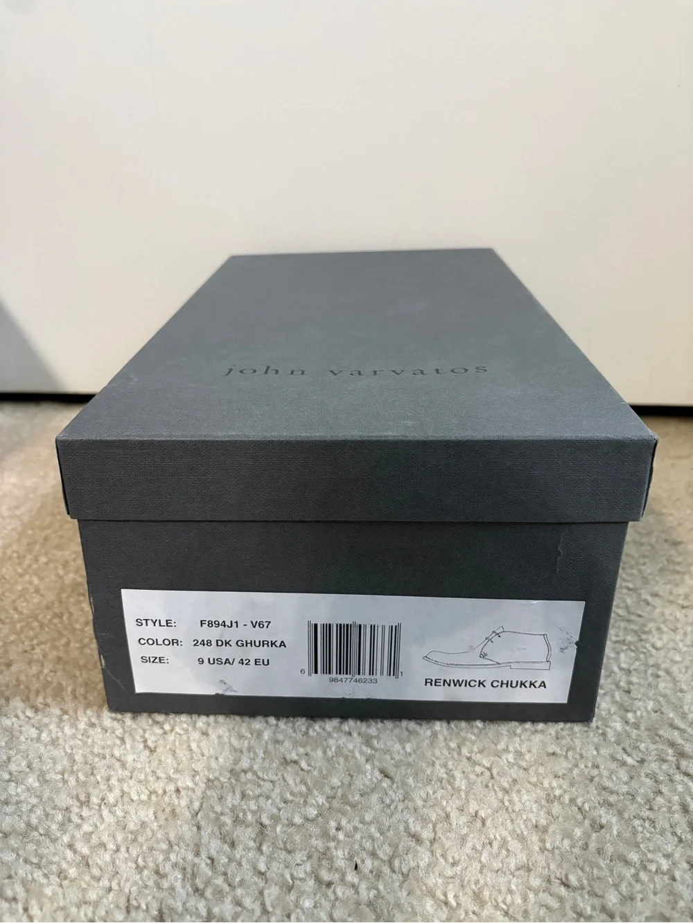 John Varvatos Brand New Men's Brown Leather Chukka Boots size 9